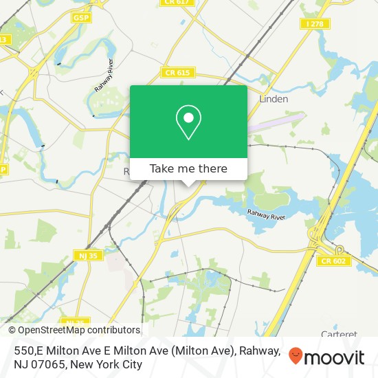 Mapa de 550,E Milton Ave E Milton Ave (Milton Ave), Rahway, NJ 07065