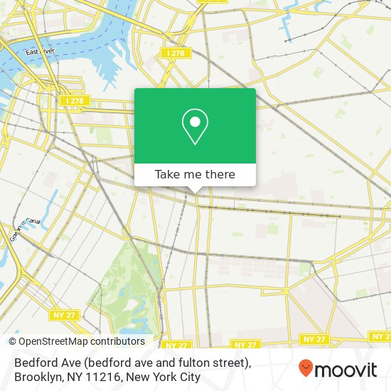 Mapa de Bedford Ave (bedford ave and fulton street), Brooklyn, NY 11216