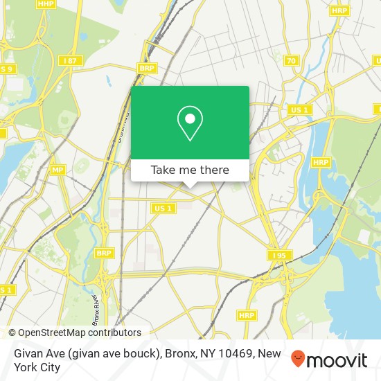 Mapa de Givan Ave (givan ave bouck), Bronx, NY 10469
