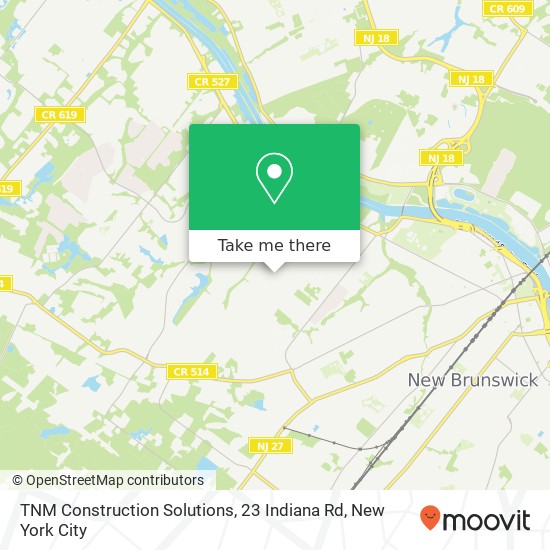 Mapa de TNM Construction Solutions, 23 Indiana Rd