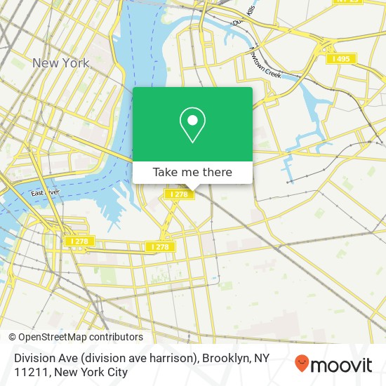 Mapa de Division Ave (division ave harrison), Brooklyn, NY 11211
