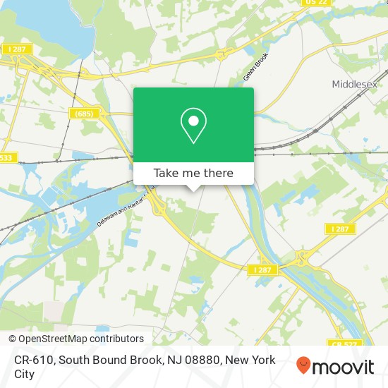 Mapa de CR-610, South Bound Brook, NJ 08880