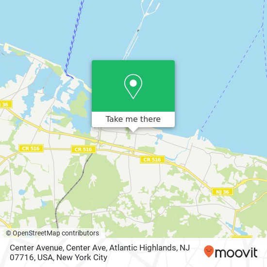 Center Avenue, Center Ave, Atlantic Highlands, NJ 07716, USA map