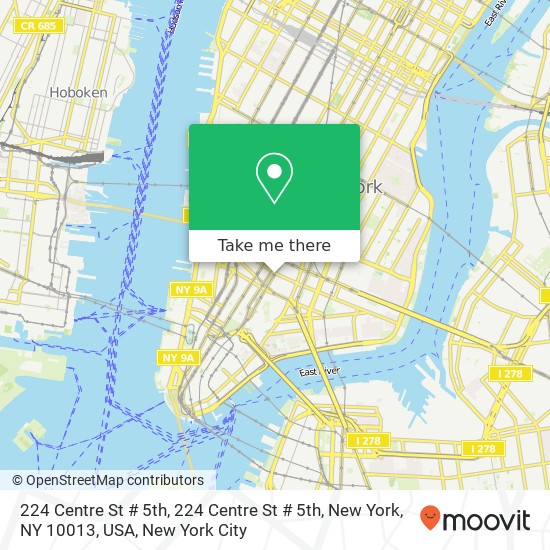 Mapa de 224 Centre St # 5th, 224 Centre St # 5th, New York, NY 10013, USA