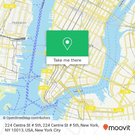 224 Centre St # 5th, 224 Centre St # 5th, New York, NY 10013, USA map