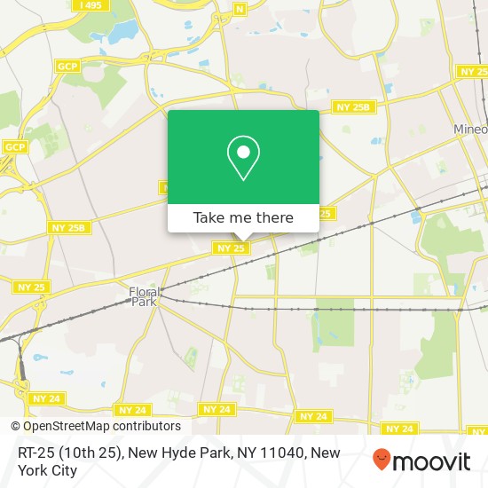 Mapa de RT-25 (10th 25), New Hyde Park, NY 11040