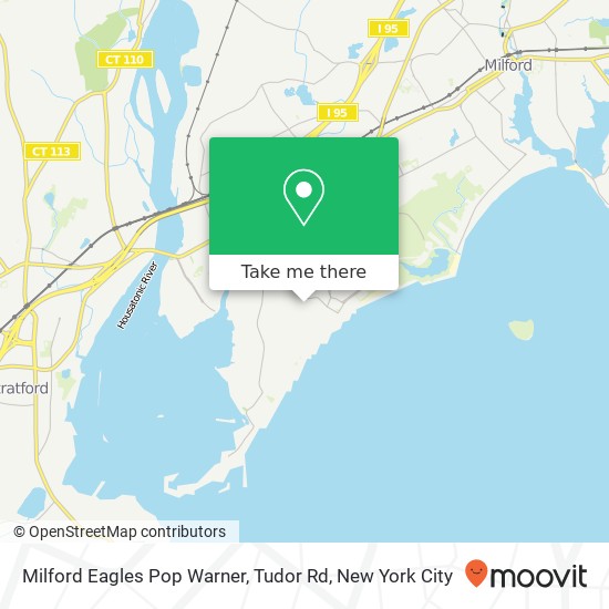 Milford Eagles Pop Warner, Tudor Rd map