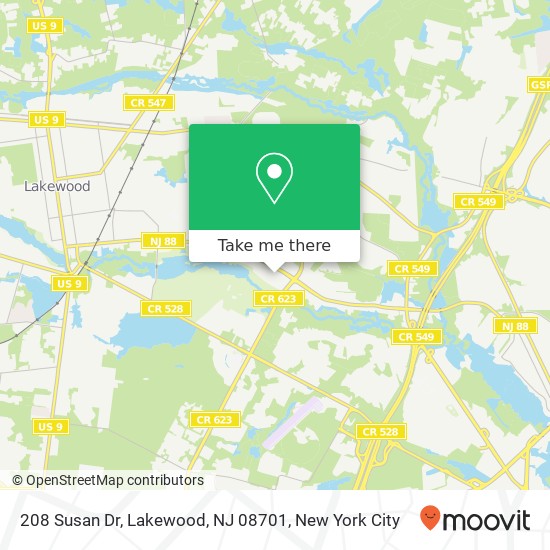 208 Susan Dr, Lakewood, NJ 08701 map