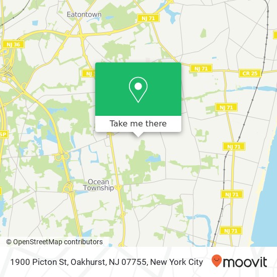 Mapa de 1900 Picton St, Oakhurst, NJ 07755