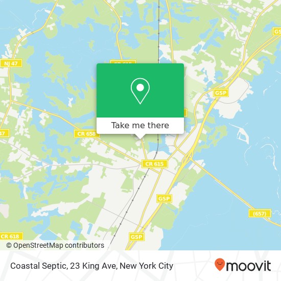 Coastal Septic, 23 King Ave map