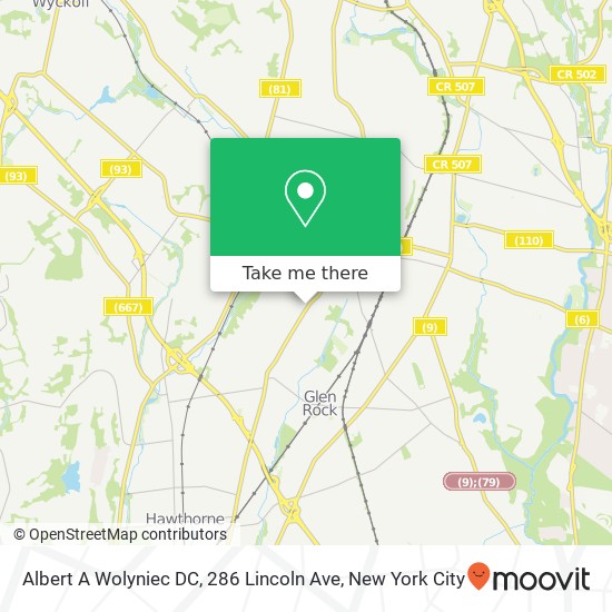 Mapa de Albert A Wolyniec DC, 286 Lincoln Ave