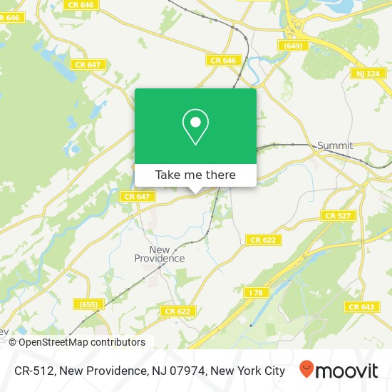 Mapa de CR-512, New Providence, NJ 07974
