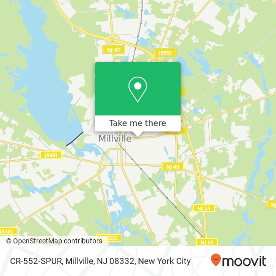Mapa de CR-552-SPUR, Millville, NJ 08332