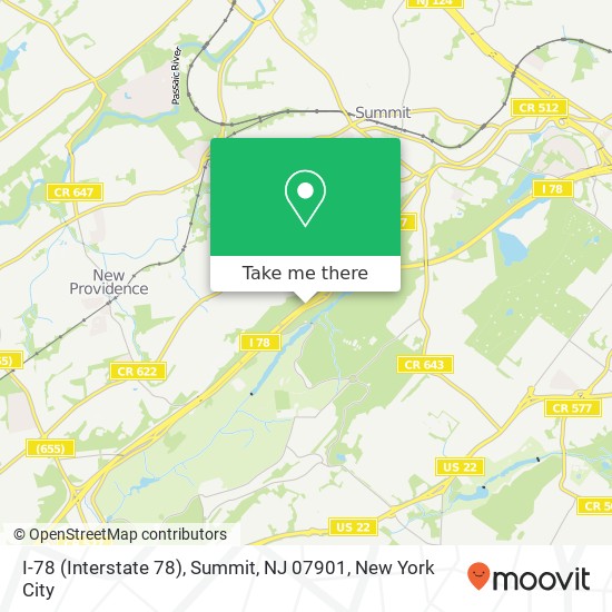 Mapa de I-78 (Interstate 78), Summit, NJ 07901