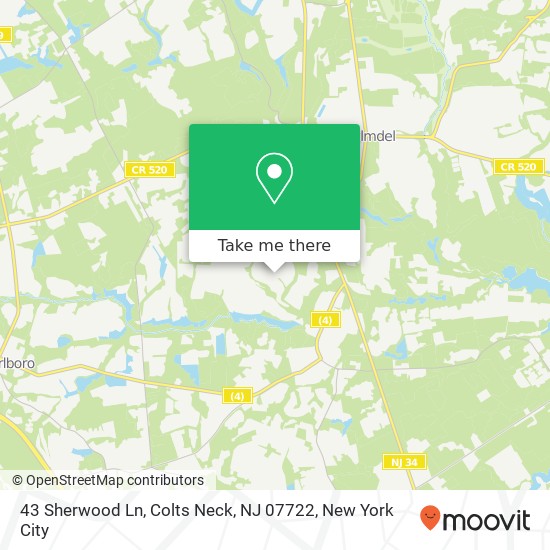 Mapa de 43 Sherwood Ln, Colts Neck, NJ 07722