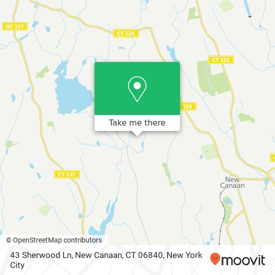 Mapa de 43 Sherwood Ln, New Canaan, CT 06840