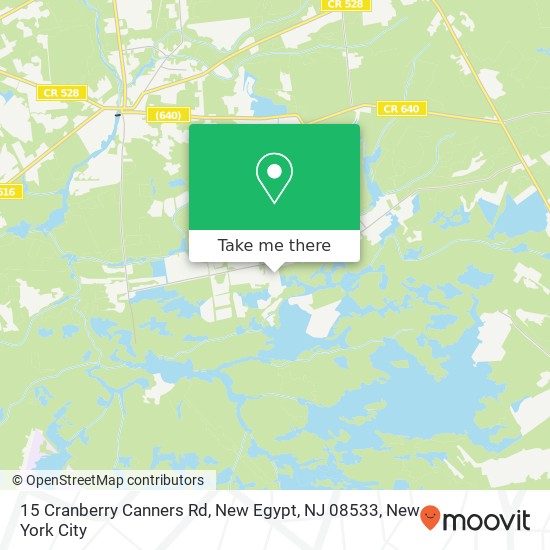 Mapa de 15 Cranberry Canners Rd, New Egypt, NJ 08533