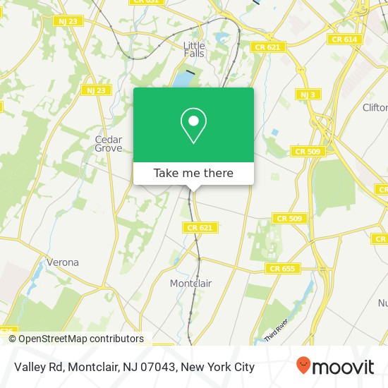 Mapa de Valley Rd, Montclair, NJ 07043