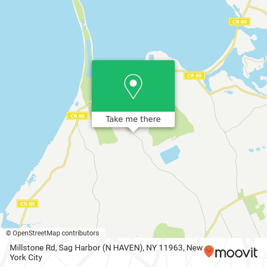 Millstone Rd, Sag Harbor (N HAVEN), NY 11963 map