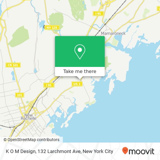 Mapa de K O M Design, 132 Larchmont Ave