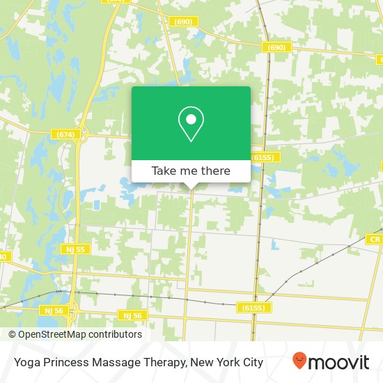 Mapa de Yoga Princess Massage Therapy, 1672 N Delsea Dr