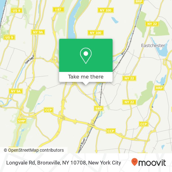 Mapa de Longvale Rd, Bronxville, NY 10708