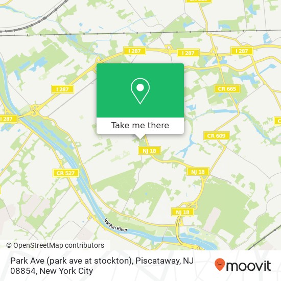 Mapa de Park Ave (park ave at stockton), Piscataway, NJ 08854