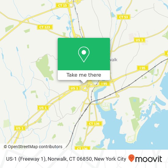 US-1 (Freeway 1), Norwalk, CT 06850 map