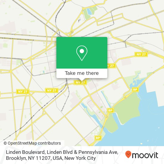 Linden Boulevard, Linden Blvd & Pennsylvania Ave, Brooklyn, NY 11207, USA map