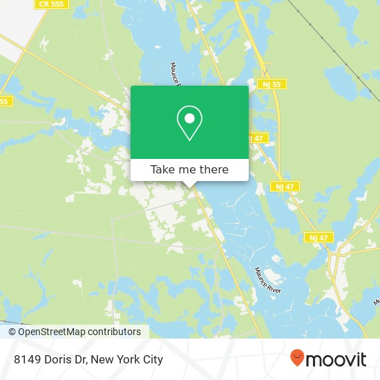 Mapa de 8149 Doris Dr, Millville, NJ 08332