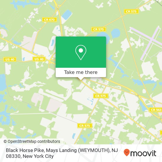 Black Horse Pike, Mays Landing (WEYMOUTH), NJ 08330 map