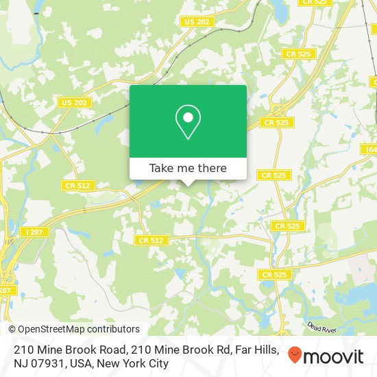 210 Mine Brook Road, 210 Mine Brook Rd, Far Hills, NJ 07931, USA map