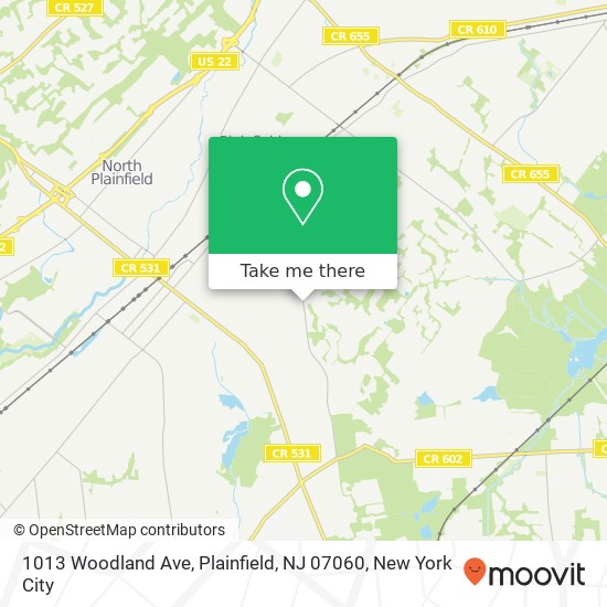 Mapa de 1013 Woodland Ave, Plainfield, NJ 07060