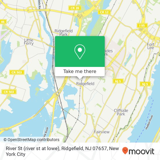 Mapa de River St (river st at lowe), Ridgefield, NJ 07657