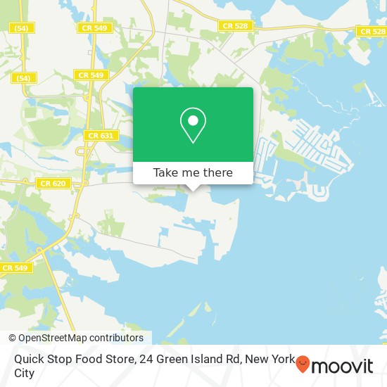 Mapa de Quick Stop Food Store, 24 Green Island Rd