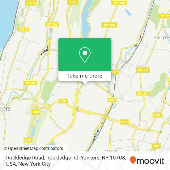Rockledge Road, Rockledge Rd, Yonkers, NY 10708, USA map