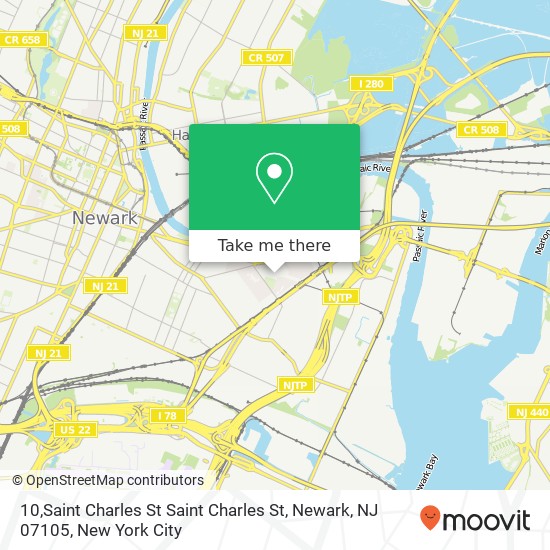 Mapa de 10,Saint Charles St Saint Charles St, Newark, NJ 07105