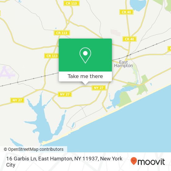 Mapa de 16 Garbis Ln, East Hampton, NY 11937