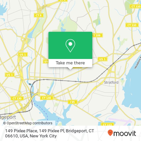 Mapa de 149 Pixlee Place, 149 Pixlee Pl, Bridgeport, CT 06610, USA