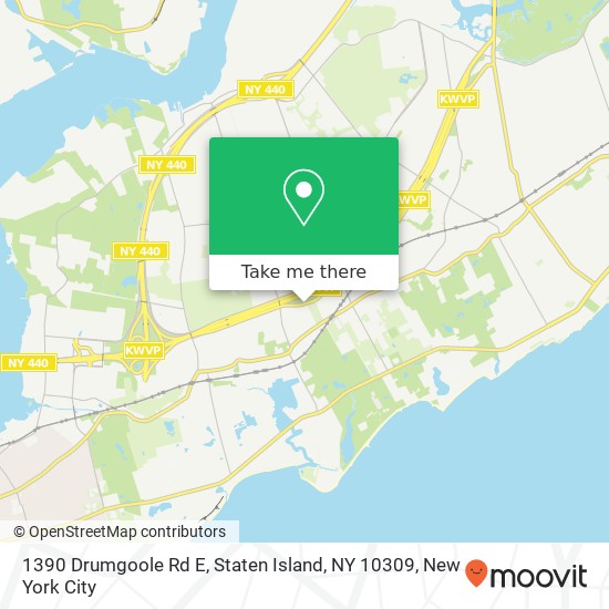 Mapa de 1390 Drumgoole Rd E, Staten Island, NY 10309