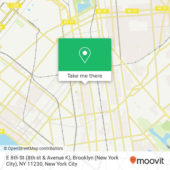 E 8th St (8th st & Avenue K), Brooklyn (New York City), NY 11230 map