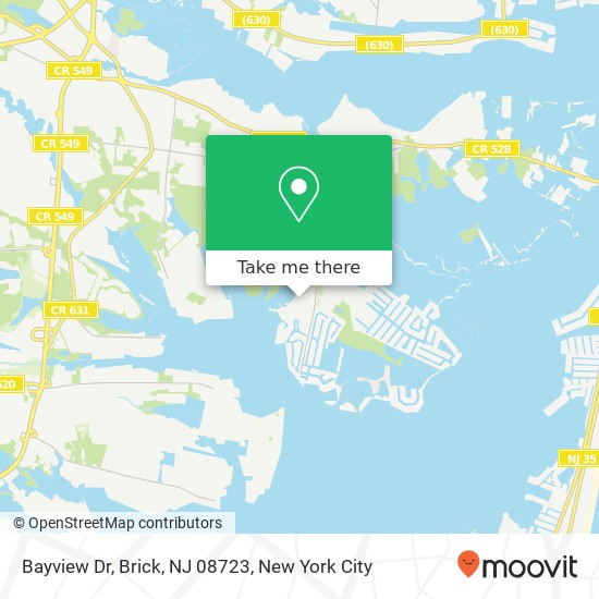 Mapa de Bayview Dr, Brick, NJ 08723