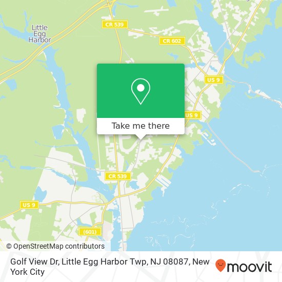 Golf View Dr, Little Egg Harbor Twp, NJ 08087 map