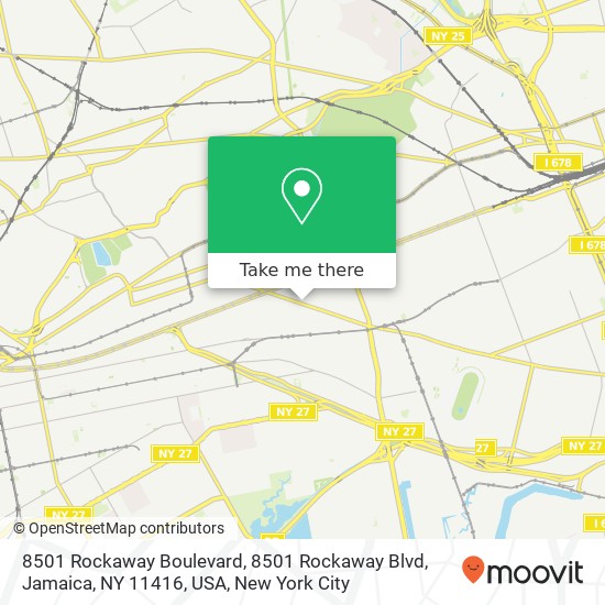 Mapa de 8501 Rockaway Boulevard, 8501 Rockaway Blvd, Jamaica, NY 11416, USA