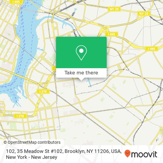 102, 35 Meadow St #102, Brooklyn, NY 11206, USA map