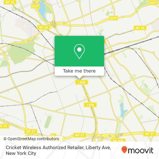 Mapa de Cricket Wireless Authorized Retailer, Liberty Ave