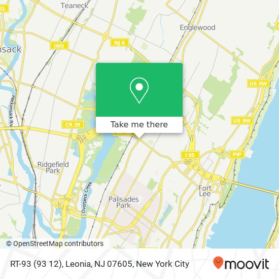 Mapa de RT-93 (93 12), Leonia, NJ 07605