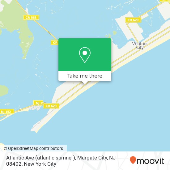 Mapa de Atlantic Ave (atlantic sumner), Margate City, NJ 08402