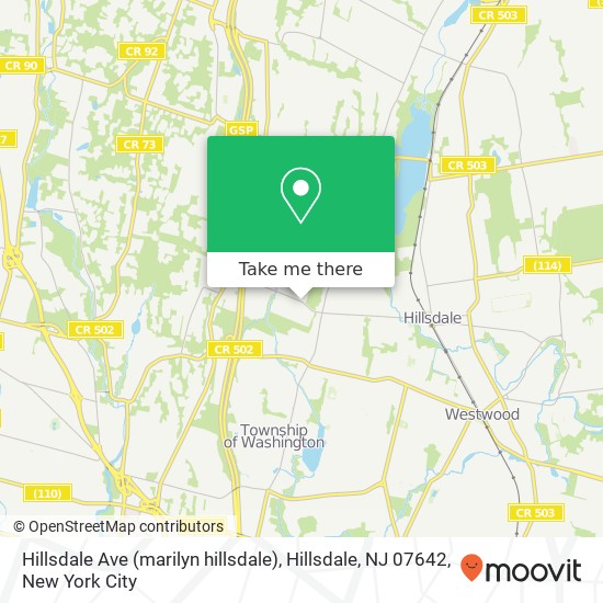 Hillsdale Ave (marilyn hillsdale), Hillsdale, NJ 07642 map