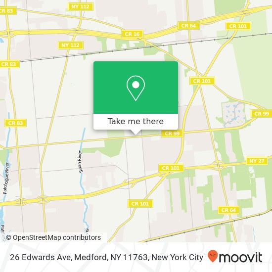 Mapa de 26 Edwards Ave, Medford, NY 11763